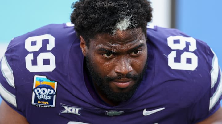 Kansas State Wildcats offensive lineman Taylor Poitier Kansas State Wildcats offensive lineman Taylor Poitier