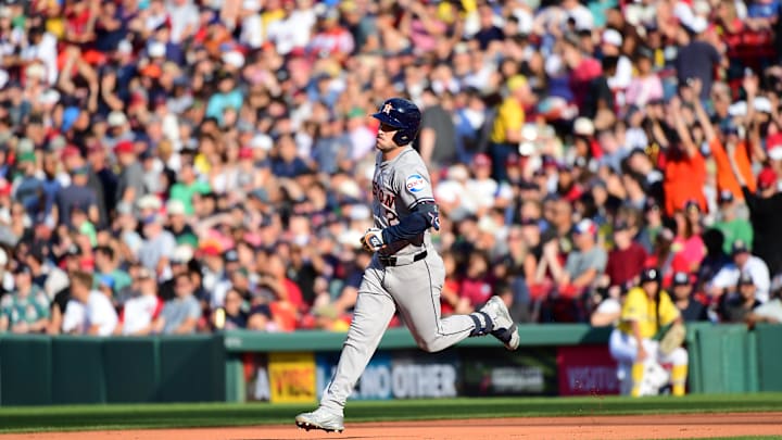 Aug 10, 2024; Boston, Massachusetts, USA; Houston Astros third baseman Alex Bregman (2) rounds the bases after hitting a home run during the seventh inning against the Boston Red Sox at Fenway Park. Mandatory Credit: Bob DeChiara-Imagn Images Aug 10, 2024; Boston, Massachusetts, USA; Houston Astros third baseman Alex Bregman (2) rounds the bases after hitting a home run during the seventh inning against the Boston Red Sox at Fenway Park. Mandatory Credit: Bob DeChiara-Imagn Images