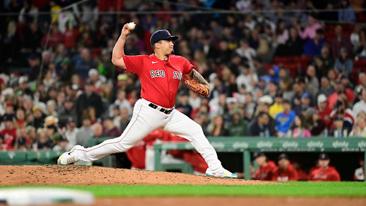 Sep 22, 2023; Boston, Massachusetts, USA; Boston Red Sox relief pitcher Mauricio Llovera (68)
