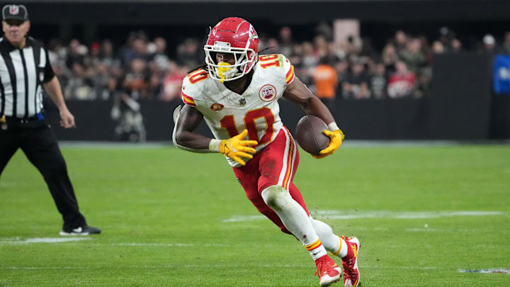 Isiah Pacheco scored two TDs against the Raiders