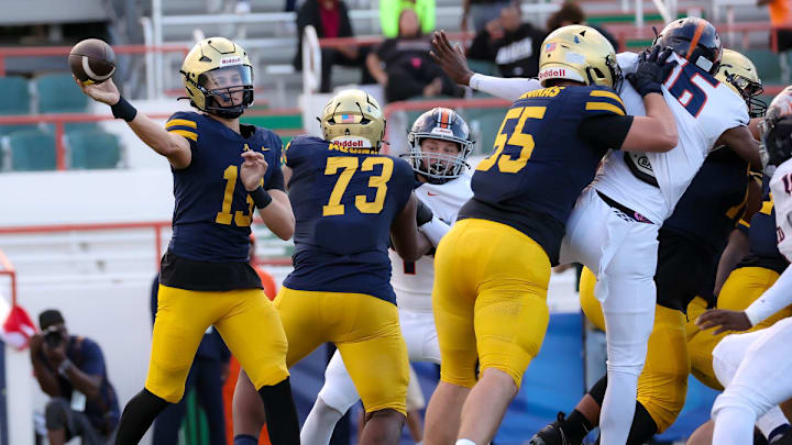 St. Thomas Aquinas squares off with Chaminade-Madonna on Friday night in a Florida high school football showdown. 