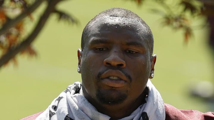 Washington Commanders defensive end Dorance Armstrong on day two of training camp. Washington Commanders defensive end Dorance Armstrong on day two of training camp.