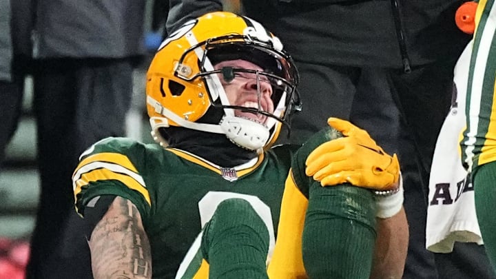 Dec 3, 2023; Green Bay, Wisconsin, USA; Green Bay Packers wide receiver Christian Watson (9)