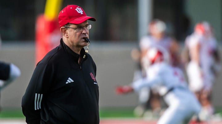 Indiana Head Coach Curt Cignetti during spring practice at Memorial Stadium on Tuesday, March 31, 2026.