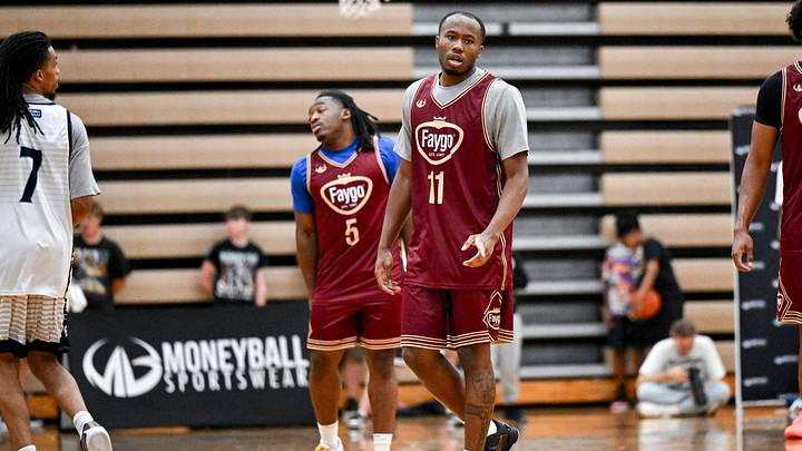 Faygo’s Tre Holloman looks on during the Moneyball Pro-Am on Thursday, July, 23, 2026, at Holt High School. Faygo’s Tre Holloman looks on during the Moneyball Pro-Am on Thursday, July, 23, 2026, at Holt High School.