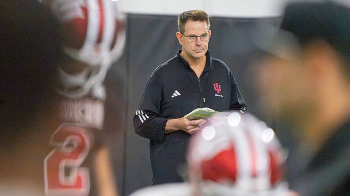 Head Coach Curt Cignetti during Indiana University's football camp practice on Wednesday, Aug. 19, 2026.