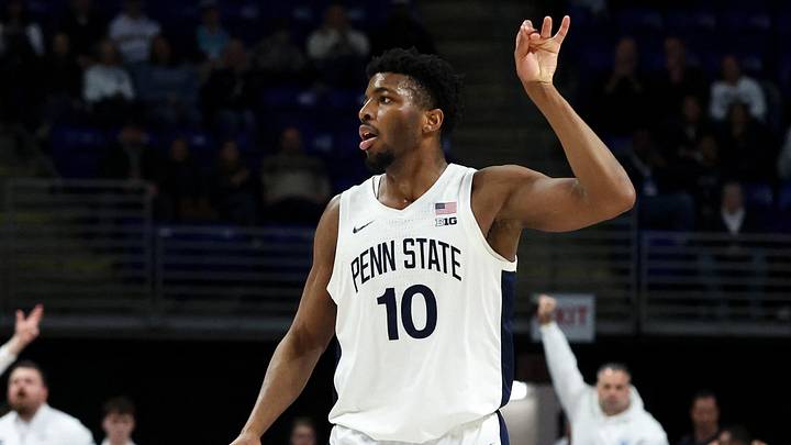 Penn State Nittany Lions forward Josh Reed (10) celebrates after making a basket against the Minnesota Golden Gophers at Bryce Jordan Center. Penn State Nittany Lions forward Josh Reed (10) celebrates after making a basket against the Minnesota Golden Gophers at Bryce Jordan Center.