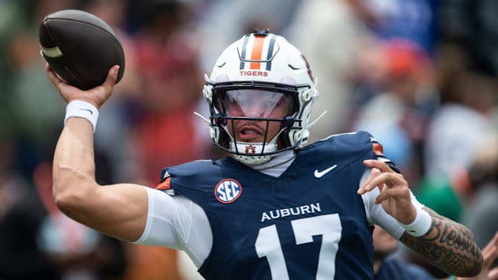 Auburn Tigers quarterback Byrum Brown struggled during the A-Day spring game on Saturday.
