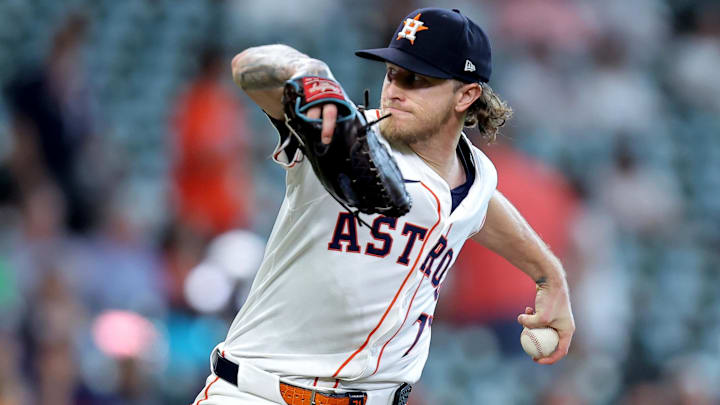 May 28, 2025; Houston, Texas, USA; Houston Astros relief pitcher Josh Hader (71) delivers a pitch against the Athletics during the ninth inning at Daikin Park. May 28, 2025; Houston, Texas, USA; Houston Astros relief pitcher Josh Hader (71) delivers a pitch against the Athletics during the ninth inning at Daikin Park.