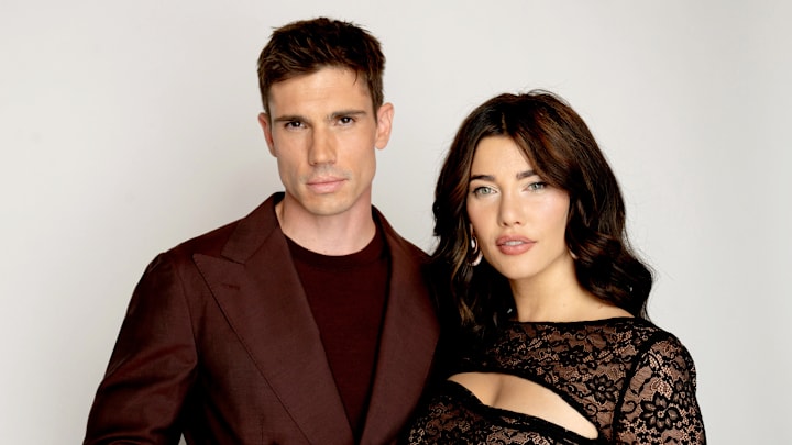 Tanner Novlan and Jacqueline MacInnes Wood "The Bold and the Beautiful" Set Gallery Shoot Photo Courtesy of The Bold and The Beautiful © Howard Wise/jpistudios.com