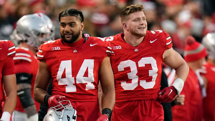 Defensive ends J.T. Tuimoloau and Jack Sawyer return for their senior season when they will face Oregon in Eugene.