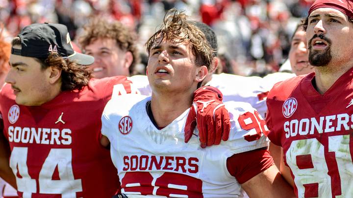 Oklahoma defensive end Jake Kreul stands on the field after the Sooners' spring game. Oklahoma defensive end Jake Kreul stands on the field after the Sooners' spring game.