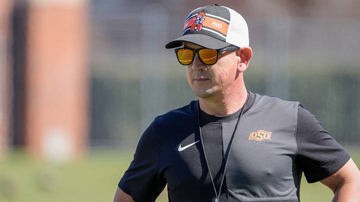 Oklahoma State football head coach Eric Morris. Oklahoma State football head coach Eric Morris.