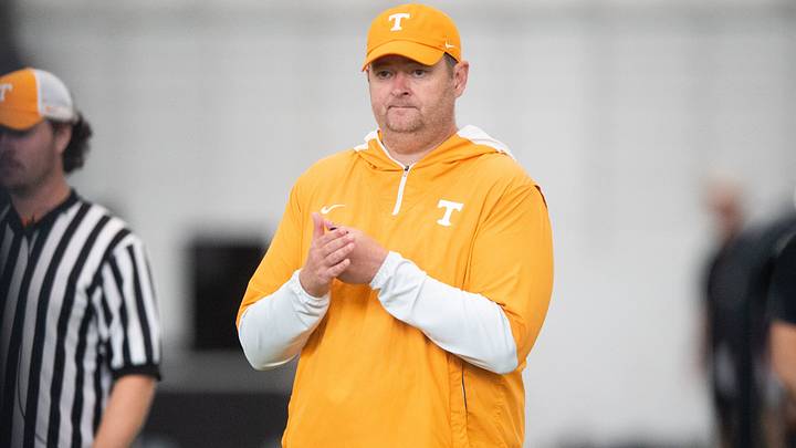 Tennessee head coach Josh Heupel during preseason football practice held on UT's campus on Monday, August 7, 2023. Tennessee head coach Josh Heupel during preseason football practice held on UT's campus on Monday, August 7, 2023.