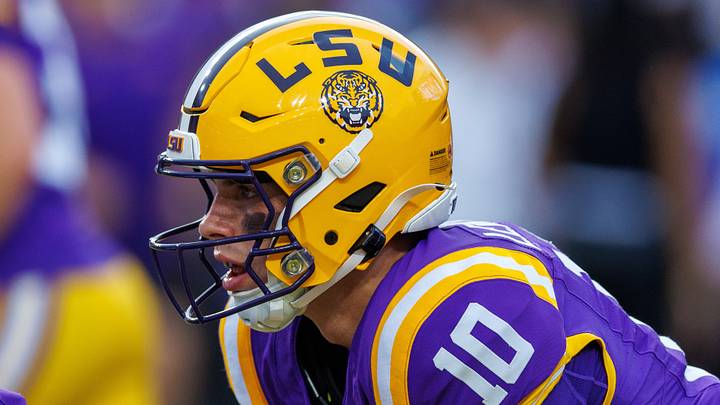 Oct 3, 2026; Baton Rouge, Louisiana, USA; LSU Tigers quarterback Sam Leavitt (10) during warm ups before the game against McNeese Cowboys at Tiger Stadium. Mandatory Credit: Stephen Lew-Imagn Images Oct 3, 2026; Baton Rouge, Louisiana, USA; LSU Tigers quarterback Sam Leavitt (10) during warm ups before the game against McNeese Cowboys at Tiger Stadium. Mandatory Credit: Stephen Lew-Imagn Images