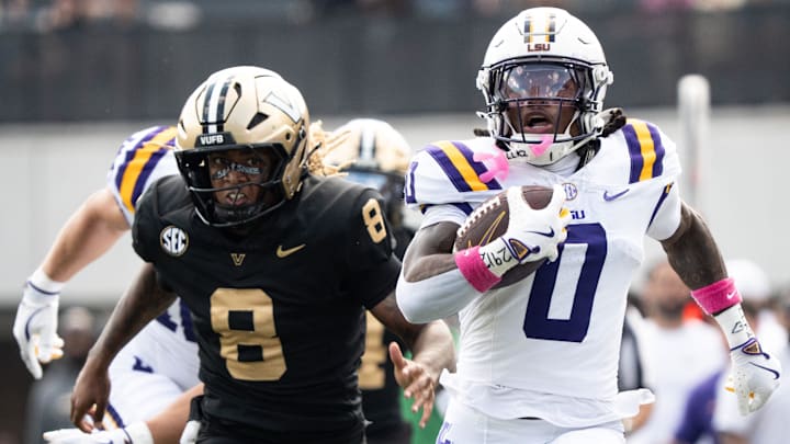 Louisiana State University wide receiver Zavion Thomas.