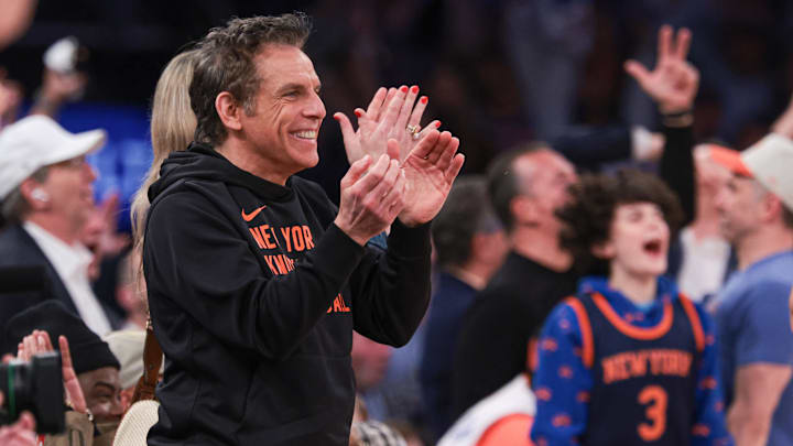 Actor Ben Stiller at a New York Knicks game on May 14, 2024.
