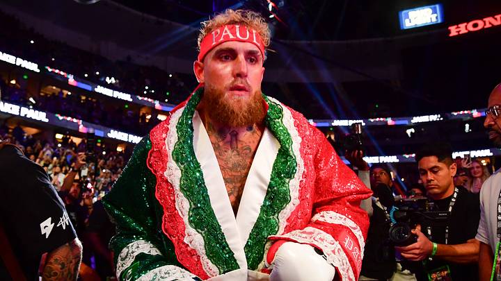 Jun 28, 2025; Anaheim, California, USA; Jake Paul arrives to the ring to fight Julio Cesar Chavez Jr. at Honda Center. Mandatory Credit: Gary A. Vasquez-Imagn Images Jun 28, 2025; Anaheim, California, USA; Jake Paul arrives to the ring to fight Julio Cesar Chavez Jr. at Honda Center. Mandatory Credit: Gary A. Vasquez-Imagn Images