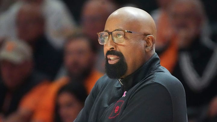 Indiana basketball Mike Woodson during the college basketball exhibition game against Tennessee on Sunday, October 27, 2024, in Knoxville. Tenn.