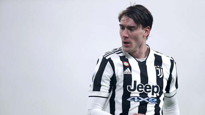 Dusan Vlahovic of Juventus Fc  looks on during the Serie A...