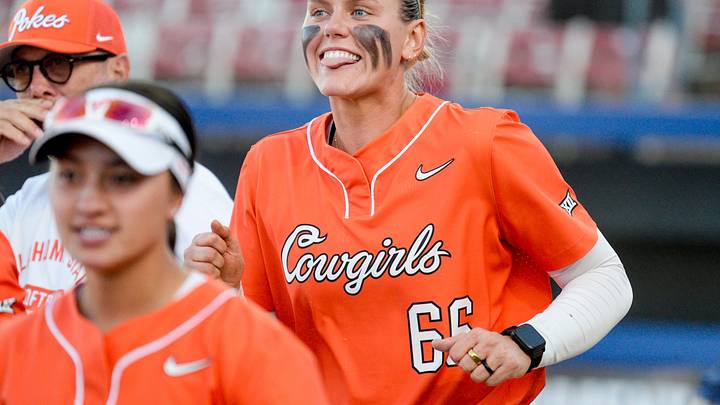 Oklahoma State starting pitcher Ruby Meylan. Oklahoma State starting pitcher Ruby Meylan.