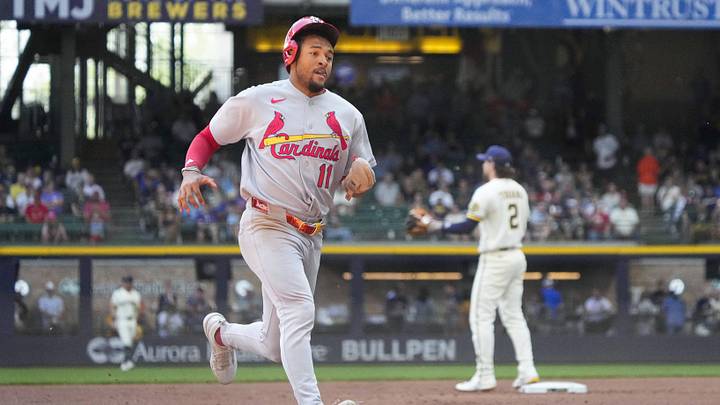 May 27, 2026; Milwaukee, Wisconsin, USA; St. Louis Cardinals center fielder Victor Scott II (11) advances to third base on a base hit against the Milwaukee Brewers in the third inning at American Family Field. Mandatory Credit: Michael McLoone-Imagn Images May 27, 2026; Milwaukee, Wisconsin, USA; St. Louis Cardinals center fielder Victor Scott II (11) advances to third base on a base hit against the Milwaukee Brewers in the third inning at American Family Field. Mandatory Credit: Michael McLoone-Imagn Images