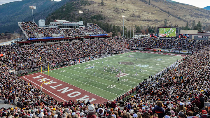A general view inside Washington-Grizzly Stadium during the first half between the Montana Grizzlies and the Montana State Bobcats.