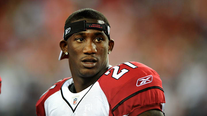 Aug. 29, 2008; Glendale, AZ, USA; Arizona Cardinals safety Antrel Rolle against the Denver Broncos at University of Phoenix Stadium. Mandatory Credit: Mark J. Rebilas-Imagn Images Aug. 29, 2008; Glendale, AZ, USA; Arizona Cardinals safety Antrel Rolle against the Denver Broncos at University of Phoenix Stadium. Mandatory Credit: Mark J. Rebilas-Imagn Images