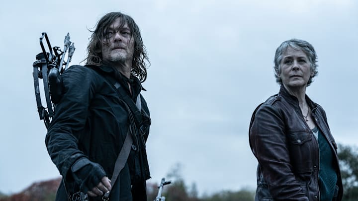 Norman Reedus as Daryl Dixon, Melissa McBride as Carol Peletier - The Walking Dead: Daryl Dixon _ Season 2, Episode 6 - Photo Credit: Stéphanie Branchu/AMC