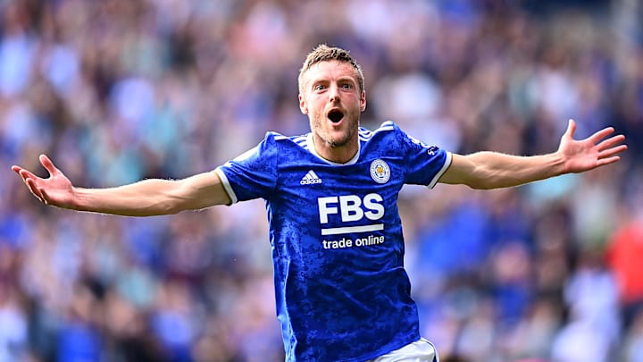 Jamie Vardy après son but face à Man United