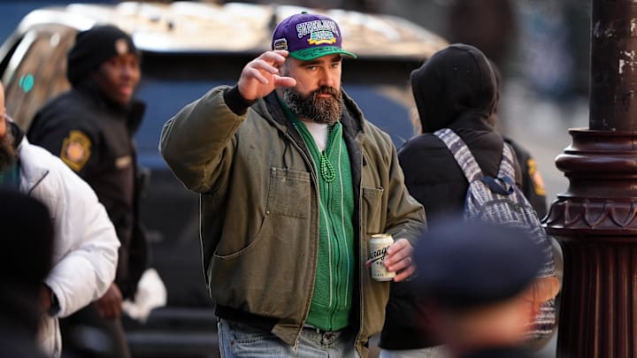 Feb 14, 2025; Philadelphia, PA, USA; Jason Kelce waves to fans during the Super Bowl LIX championship parade and rally. Mandatory Credit: Kyle Ross-Imagn Images Feb 14, 2025; Philadelphia, PA, USA; Jason Kelce waves to fans during the Super Bowl LIX championship parade and rally. Mandatory Credit: Kyle Ross-Imagn Images