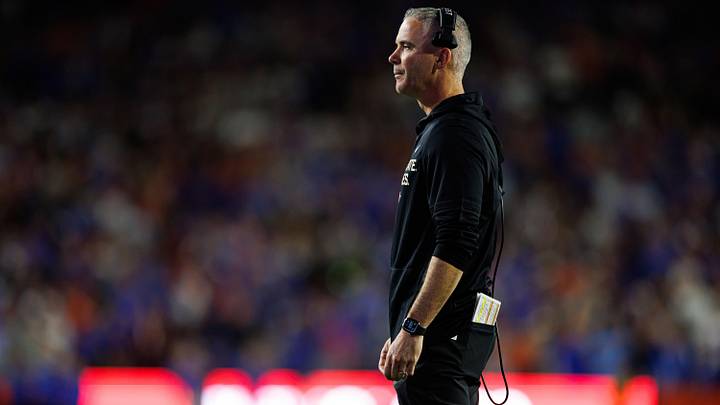 Florida State Seminoles head coach Mike Norvell looks on against the Florida Gators during the second half at Ben Hill Griffin Stadium.