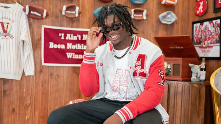 New Alabama commit Nolan Wilson poses during an official visit to Alabama in June 2025.