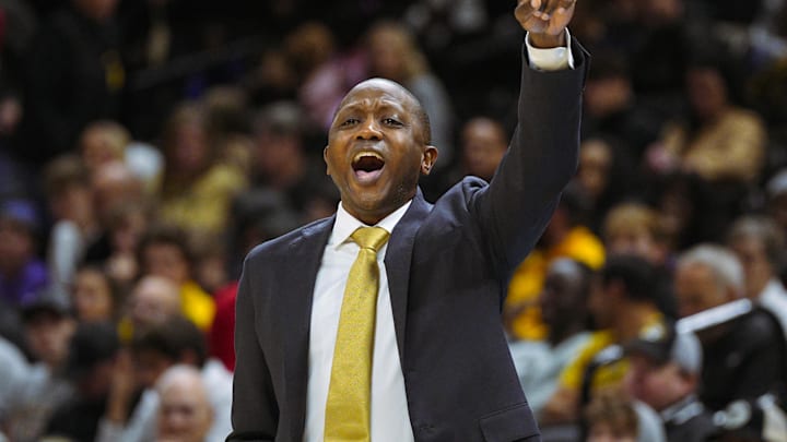 Nov 27, 2024; Columbia, Missouri, USA; Missouri Tigers head coach Dennis Gates calls a play during the first half against the Lindenwood Lions at Mizzou Arena. Mandatory Credit: Jay Biggerstaff-Imagn Images