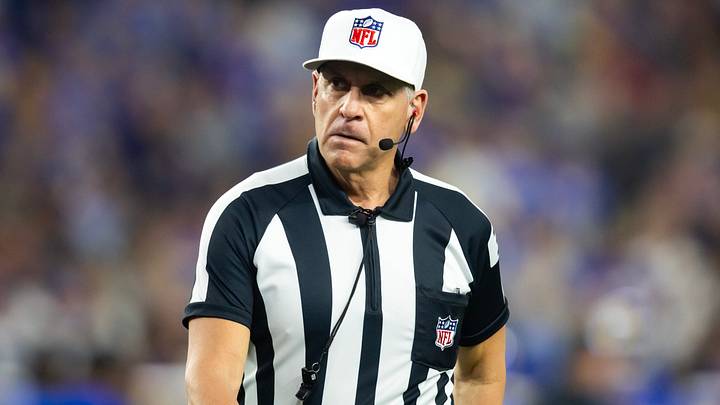 NFL referee John Hussey during the Minnesota Vikings game against the Los Angeles Rams during an NFC wild card game at State Farm Stadium. NFL referee John Hussey during the Minnesota Vikings game against the Los Angeles Rams during an NFC wild card game at State Farm Stadium.