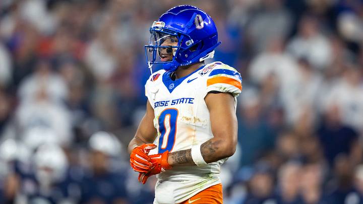 Dec 31, 2024; Glendale, AZ, USA; Boise State Broncos safety Ty Benefield (0) against the Penn State Nittany Lions during the Fiesta Bowl at State Farm Stadium. Mandatory Credit: Mark J. Rebilas-Imagn Images