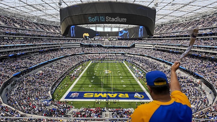 Los Angeles Rams fans before the game at SoFi Stadium. Mandatory Credit: Kirby Lee-Imagn Images