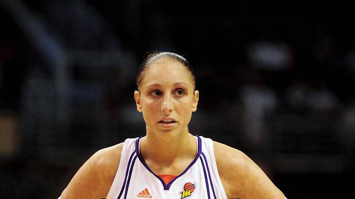 Sep 5, 2010; Phoenix, AZ, USA; Phoenix Mercury guard Diana Taurasi (3) reacts on the court during the first half in game two of the Western Conference Finals in the 2010 WNBA Playoffs at US Airways Center.  Mandatory Credit: Jennifer Stewart-Imagn Images