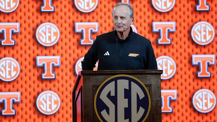 Oct 13, 2026; Birmingham, AL, USA; Tennessee Volunteers head coach Rick Barnes speaks during the SEC Basketball Tipoff at Grand Bohemian Hotel Mountain Brook. Mandatory Credit: Butch Dill-Imagn Images Oct 13, 2026; Birmingham, AL, USA; Tennessee Volunteers head coach Rick Barnes speaks during the SEC Basketball Tipoff at Grand Bohemian Hotel Mountain Brook. Mandatory Credit: Butch Dill-Imagn Images