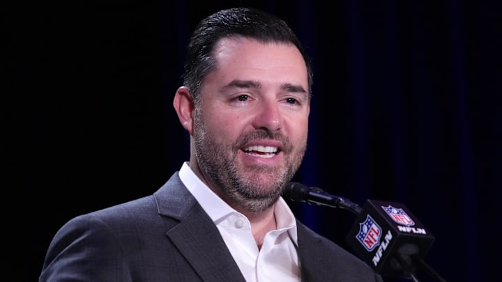 Feb 9, 2026; San Francisco, CA, USA; San Francisco 49ers owner Jed York speaks at the Super Bowl LX host committee handoff press conference at Moscone Center. Mandatory Credit: Kirby Lee-Imagn Images