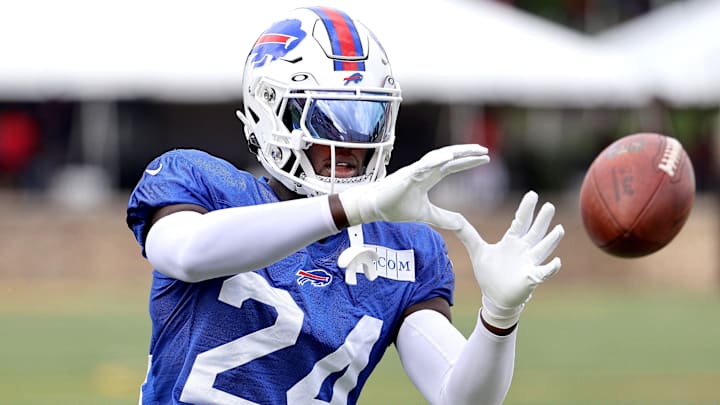 Bills defensive back Kaiir Elam during training camp drills.
