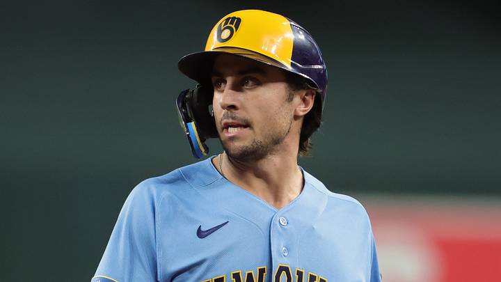 Jul 3, 2026; Phoenix, Arizona, USA; Milwaukee Brewers outfielder Sal Frelick against the Arizona Diamondbacks at Chase Field. Mandatory Credit: Mark J. Rebilas-Imagn Images Jul 3, 2026; Phoenix, Arizona, USA; Milwaukee Brewers outfielder Sal Frelick against the Arizona Diamondbacks at Chase Field. Mandatory Credit: Mark J. Rebilas-Imagn Images