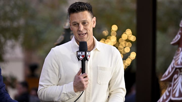 Seattle Mariners President of Baseball Operations Jerry Dipoto speaks during MLB Winter Meetings on Dec. 9 in Dallas.