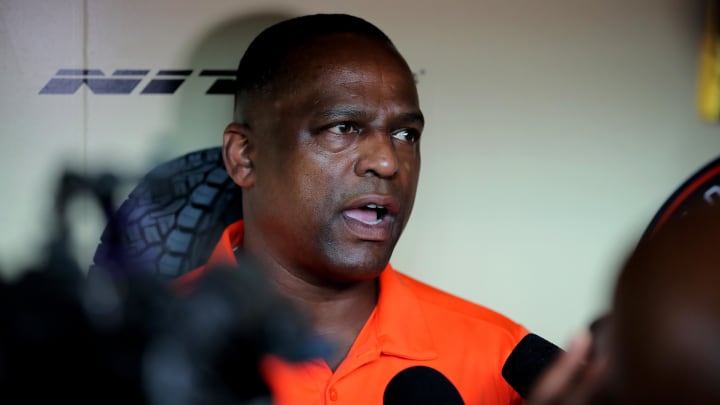 Jun 14, 2023; Houston, Texas, USA; Houston Astros general manager Dana Brown speaks to reporters