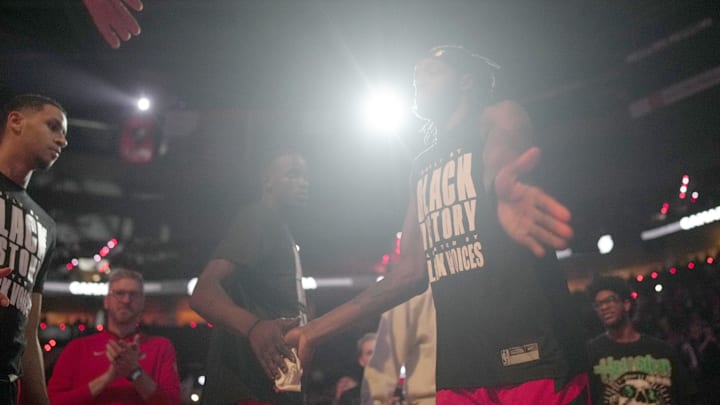 Feb 8, 2024; Portland, Oregon, USA; Portland Trail Blazers small forward Jerami Grant (9) : Soobum Im-Imagn Images