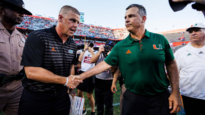 Mario Cristobal, Billy Napier, Miami v Florida