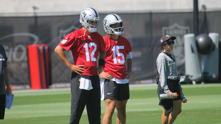 Las Vegas Raiders Aidan O'Connell, and Gardner Minshew from Mandatory Mini-Camp 2024