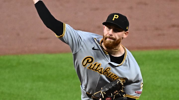 Burrows delivering a pitch for the Pirate