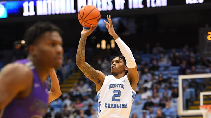 Dec 14, 2021; Chapel Hill, North Carolina, USA;  North Carolina Tar Heels guard Caleb Love (2)