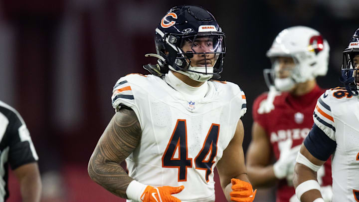 Chicago Bears linebacker Noah Sewell (44) against the Arizona Cardinals at State Farm Stadium.